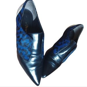 3.1 Phillip Lim Womens Animal Print Patent Leather Loafers Shoes Flat Size 36